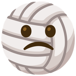 volleyball and slightly frowning face