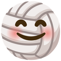 Volleyball and Smiling face with smiling eyes