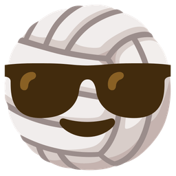 Volleyball and Smiling face with sunglasses