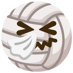 volleyball and sneezing face