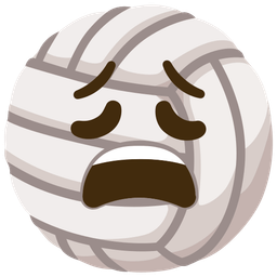volleyball and weary face