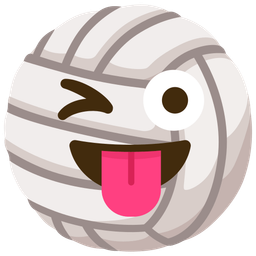 Volleyball and Winking face with tongue