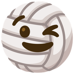 Volleyball and Winking face