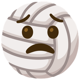 Volleyball and Worried face