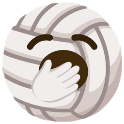 volleyball and yawning face