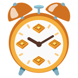waffle and alarm clock
