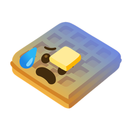 waffle and anxious face with sweat