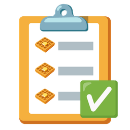 waffle and check mark button