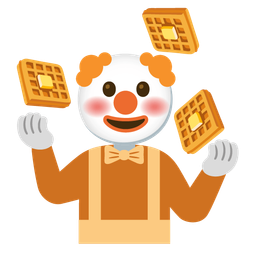 waffle and clown face