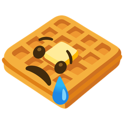 waffle and crying face