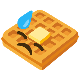 waffle and downcast face with sweat