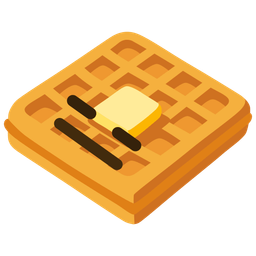 waffle and expressionless face