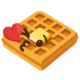 Waffle and Face blowing a kiss