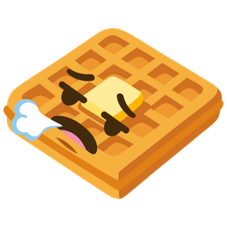 waffle and face exhaling