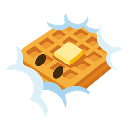 waffle and face in clouds