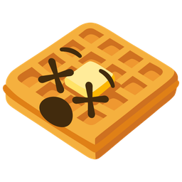waffle and face with crossed-out eyes