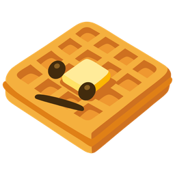 waffle and face with diagonal mouth