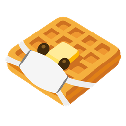 waffle and face with medical mask