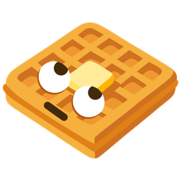 waffle and face with rolling eyes