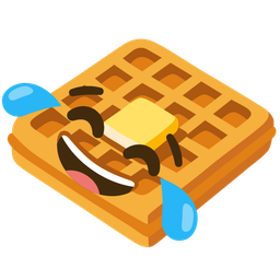 Waffle and Face with tears of joy