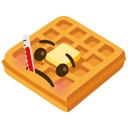waffle and face with thermometer