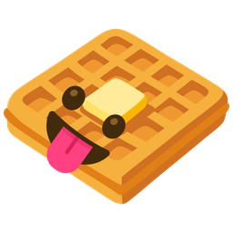Waffle and Face with tongue