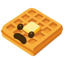 waffle and frowning face with open mouth