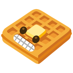 waffle and grimacing face