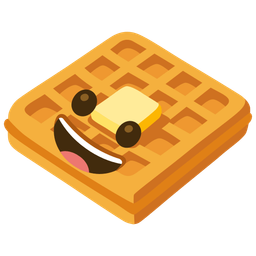 Waffle and Grinning face