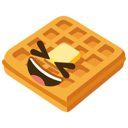Waffle and Grinning squinting face