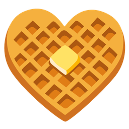 waffle and heart suit
