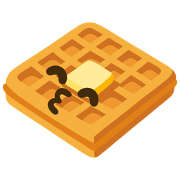 Waffle and Kissing face with smiling eyes