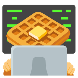 waffle and laptop