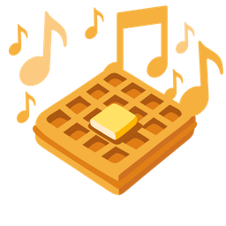 waffle and musical notes