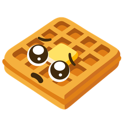 waffle and pleading face