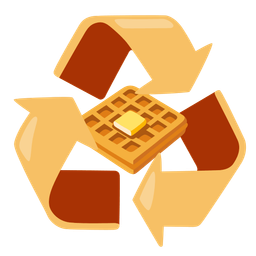 waffle and recycling symbol