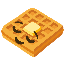 waffle and relieved face