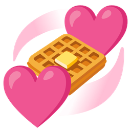 waffle and revolving hearts