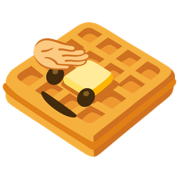 waffle and saluting face