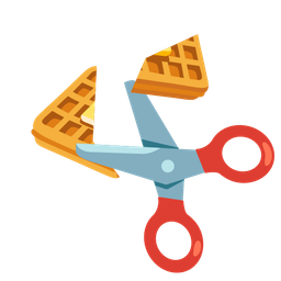 waffle and scissors