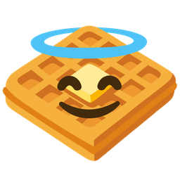 Waffle and Smiling face with halo