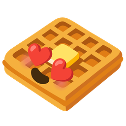 Waffle and Smiling face with heart-eyes