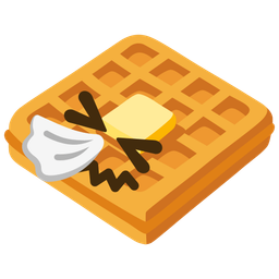 waffle and sneezing face