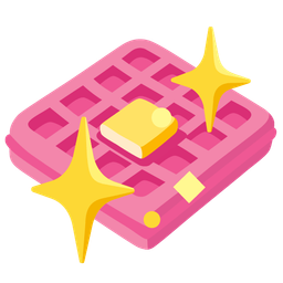 waffle and sparkling heart