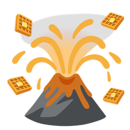 waffle and volcano