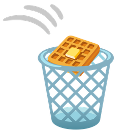 waffle and wastebasket