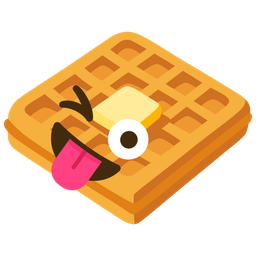 Waffle and Winking face with tongue