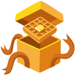 waffle and wrapped gift