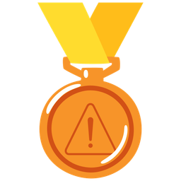 warning and 3rd place medal