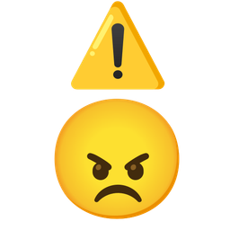 warning and angry face